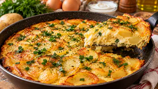 Залейте картофель яйцами со сметаной — и получится вкуснятина: простой ужин без духовки и лишней посуды