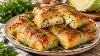 Всего 5 продуктов, а результат как из кафе: горячая закуска из капусты с тягучей сырной начинкой готова