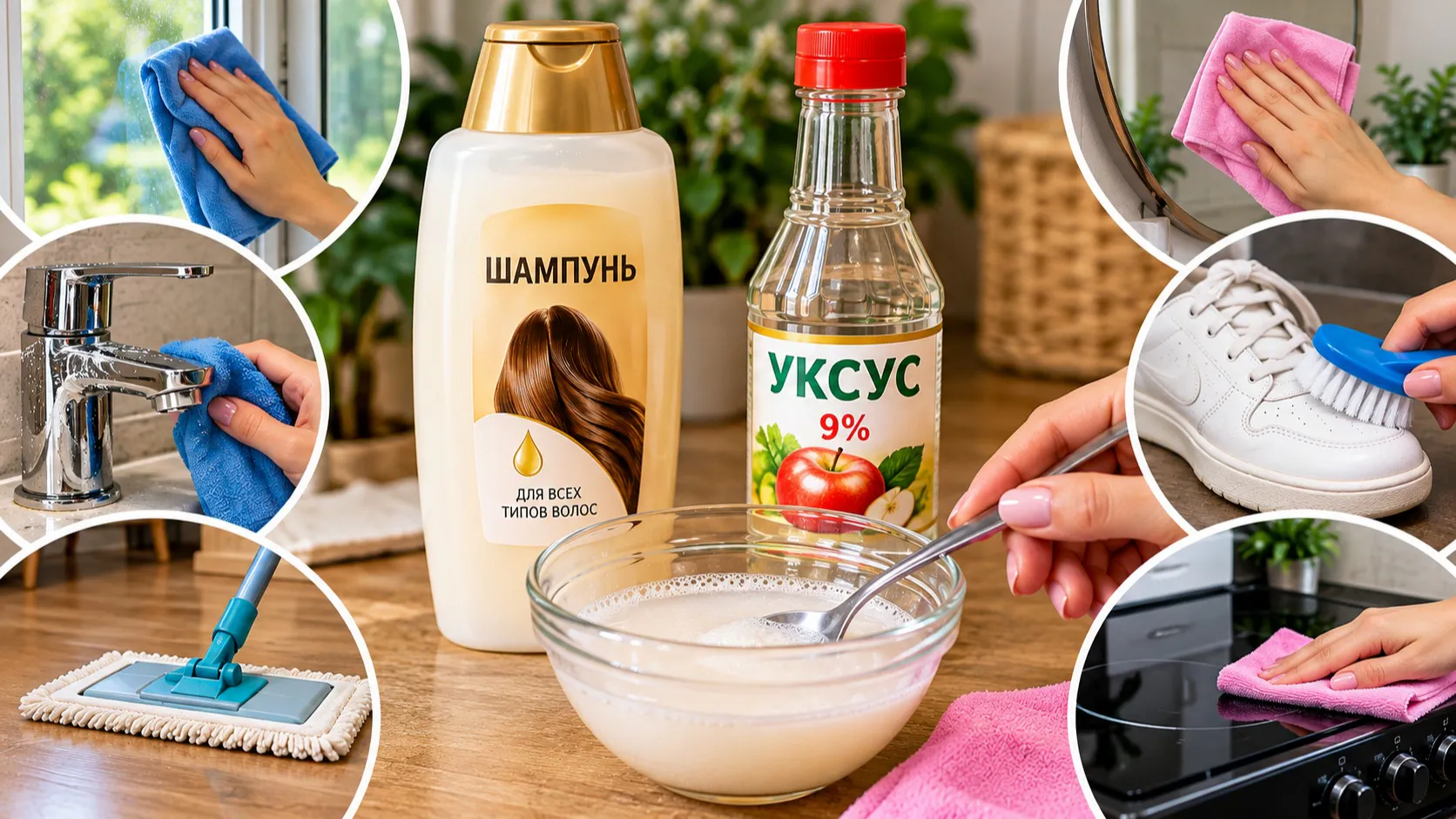 Зачем опытные хозяйки добавляют уксус в шампунь в октябре: одна смесь — сразу 6 бытовых хитростей