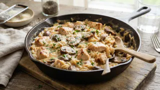 Беру эти волшебные макароны и сковороду— делаю сливочную пасту с курицей: никакой варки и кастрюль
