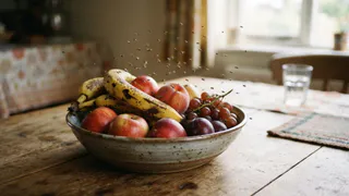 Мошки кружат над фруктами? Ставлю стакан с двумя ингредиентами — за ночь вредителей становится меньше раз в 10