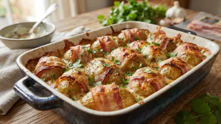 Вместо мяса по-французски — картошка по-белорусски: домашние сметают без остатка целый противень
