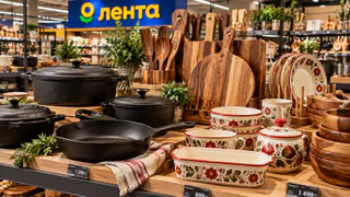 В «Ленте» появился настоящий «русский люкс» для кухни: чугун, акация и керамика выглядят как из дорогого бутика