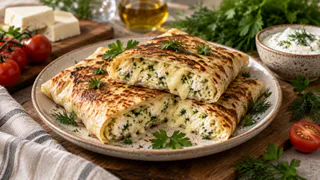 «Хачапури» из лаваша в виде рулета: любимый вкус без возни с тестом — свернули и на сковороду 
