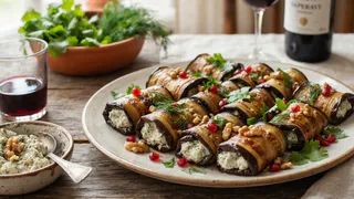 Грецкий орех и чеснок творят чудеса - выходит вкуснее шашлыка, хотя мяса тут нет: готовлю рулетики из баклажанов по-армянски - улетают со стола за пять минут