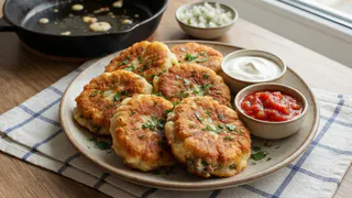 Смешиваю стакан кефира и фарш: выходит гора вкуснейших ленивых беляшей