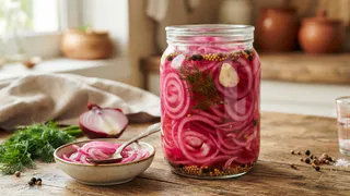 Каждое лето делаю красный лук в медовом маринаде - к шашлыку идеально: выходит пряная закуска без горечи 