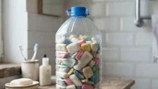 Дом сияет чистотой - благодаря "мыльному квасу": обмылки складываю в 5-литровую пластиковую бутылку и использую в хозяйстве