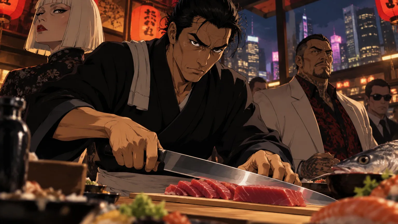 Энтони Бурден придумал Лос-Анджелес, где повара стали мафией: Get Jiro вышел 3 октября и за плохие суши здесь легко лишиться головы