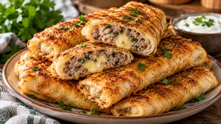 Вкуснее чебуреков и легче беляшей: трубочки-ленивки из лаваша с фаршем в кляре