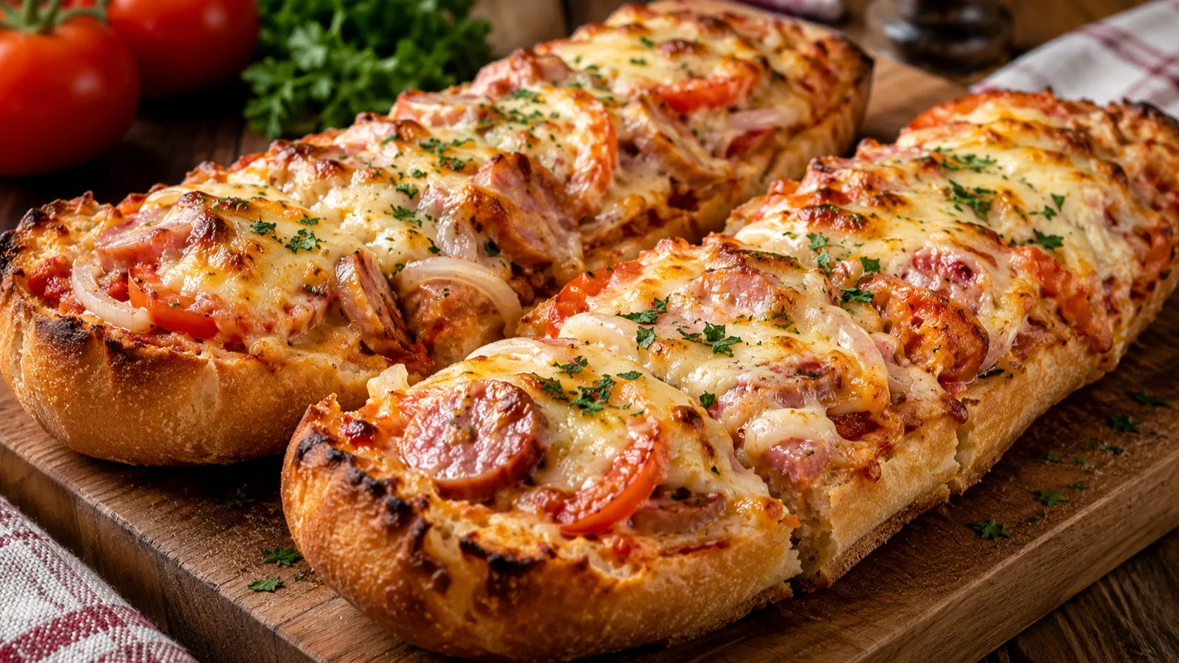 Когда хочется пиццы, беру простой батон: 15 минут — и горячая вкуснятина на столе
