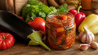 Лечо по-грузински из баклажанов — заготовка, которую съедают быстрее мяса