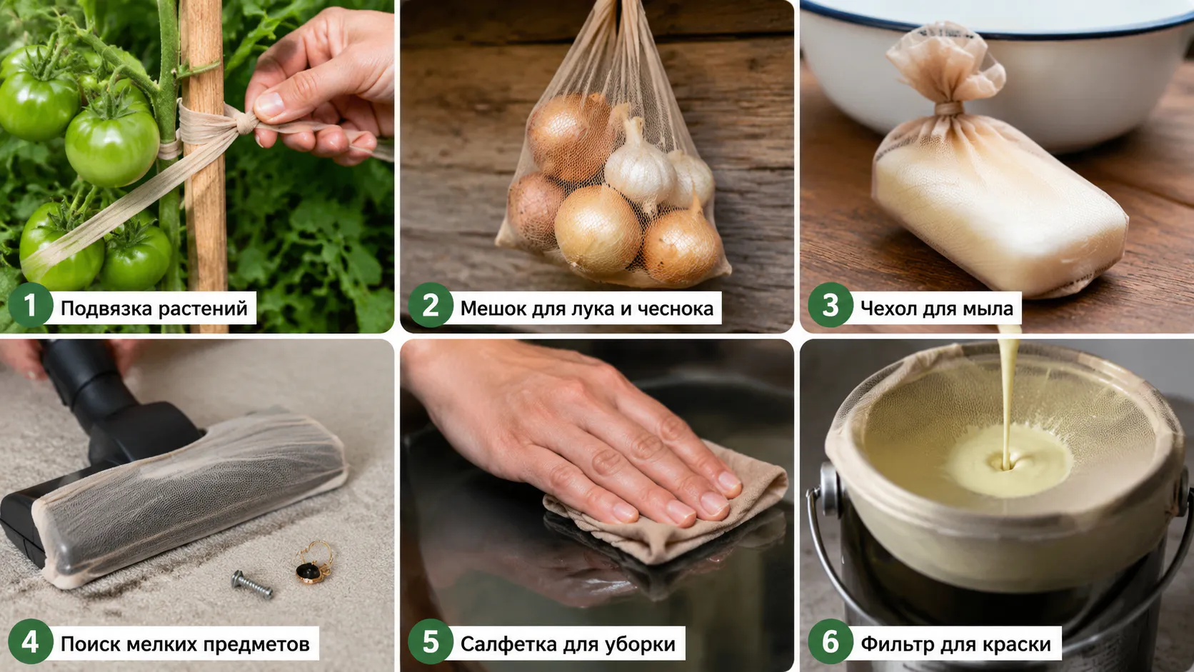 Старые дырявые колготки больше не выбрасываю — дарю капрону вторую жизнь: 6 вариантов применения дома и на огороде