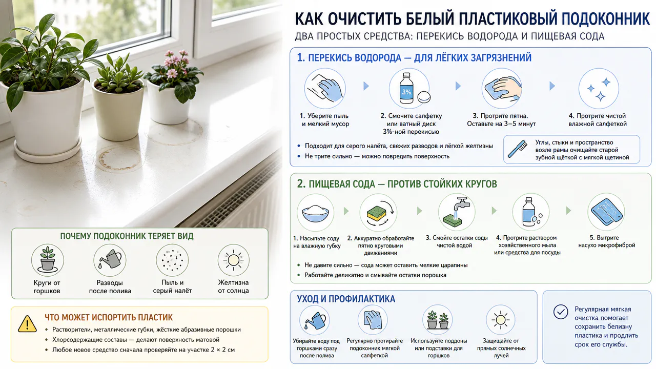 5 кап. на ватный диск — и пластиковые подоконники белее летних облаков: проверила на себе популярный лайфхак